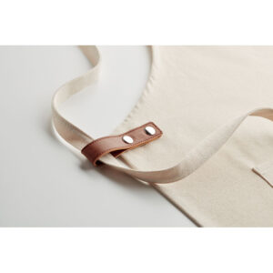 Alternative view of Premium köksförkläde i ekologisk bomullscanvas - Beige
