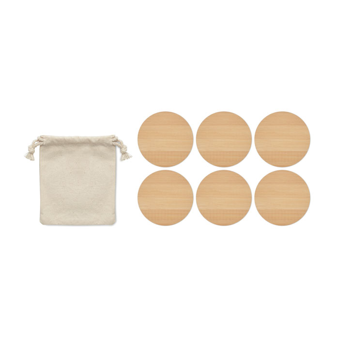 Glasunderlägg i bambu - 6-pack - Bild 3