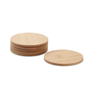 Glasunderlägg i bambu - 6-pack - Bild 4